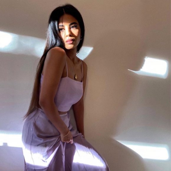 NWT Zara Lilac Satin Crop Top & Skirt Set - Picture 6 of 8